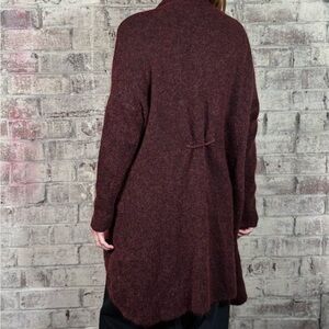 Sarah Pacini Mohair/Wool Avantgarde Vintage Luxury Red Pin Open Sweater